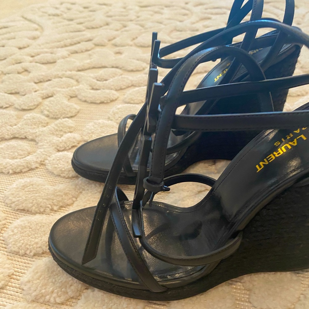 YSL black wedge amazing shoe